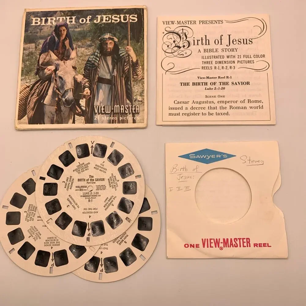 Vintage Sawyer's View-Master Birth of Jesus Packet B875 3 Reel Set with Booklet